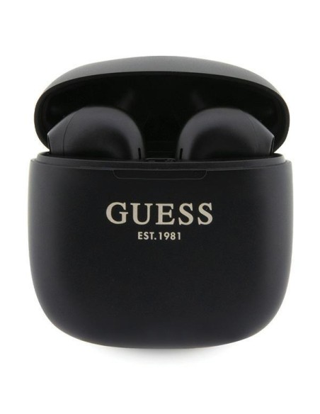 Guess Classic EST Logo TWS Bluetooth ausinės + prijungimo stotelė - juoda Guess Classic EST Logo TWS Bluetooth ausinės + prijungimo stotelė - juoda