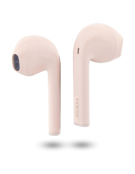 Guess Classic EST Logo TWS Bluetooth ausinės + prijungimo stotelė - rožinė Guess Classic EST Logo TWS Bluetooth ausinės + prijungimo stotelė - rožinė