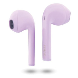 Guess Classic EST Logo TWS Bluetooth ausinės + prijungimo stotelė - violetinė