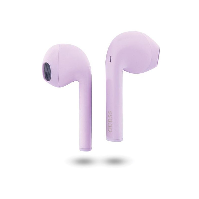 Guess Classic EST Logo TWS Bluetooth ausinės + prijungimo stotelė - violetinė
