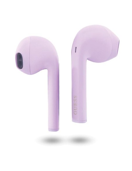 Guess Classic EST Logo TWS Bluetooth ausinės + prijungimo stotelė - violetinė Guess Classic EST Logo TWS Bluetooth ausinės + prijungimo stotelė - violetinė