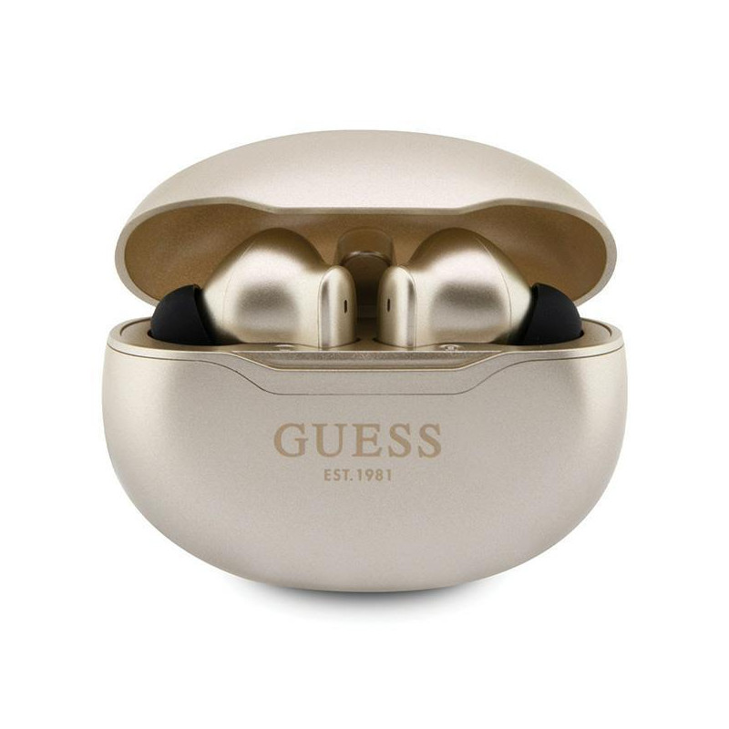 Guess Classic EST TWS Bluetooth ausinės + prijungimo stotelė - auksinė Guess Classic EST TWS Bluetooth ausinės + prijungimo stotelė - auksinė
