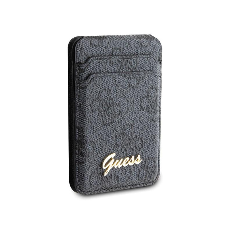 Guess MagSafe 4G Classic Logo magnetinė piniginė - juoda