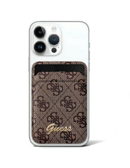 Guess MagSafe 4G Classic Logo magnetinė piniginė - ruda Guess MagSafe 4G Classic Logo magnetinė piniginė - ruda