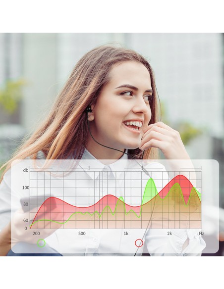 Į ausis įdedamos C tipo USB ausinės su nuotolinio valdymo pultu ir mikrofonu sidabrinės spalvos