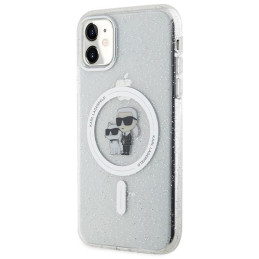 Karl Lagerfeld Karl&Choupette Glitter MagSafe dėklas iPhone 11 / Xr - skaidrus