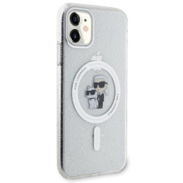 Karl Lagerfeld Karl&Choupette Glitter MagSafe dėklas iPhone 11 / Xr - skaidrus