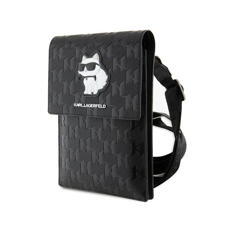 Karl Lagerfeld Saffiano Monogram Choupette krepšys - juodas Karl Lagerfeld Saffiano Monogram Choupette krepšys - juodas