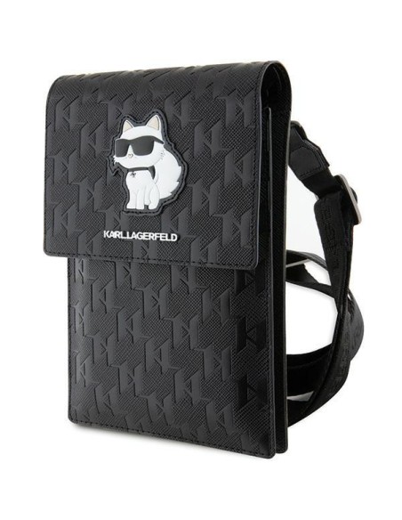 Karl Lagerfeld Saffiano Monogram Choupette krepšys - juodas Karl Lagerfeld Saffiano Monogram Choupette krepšys - juodas