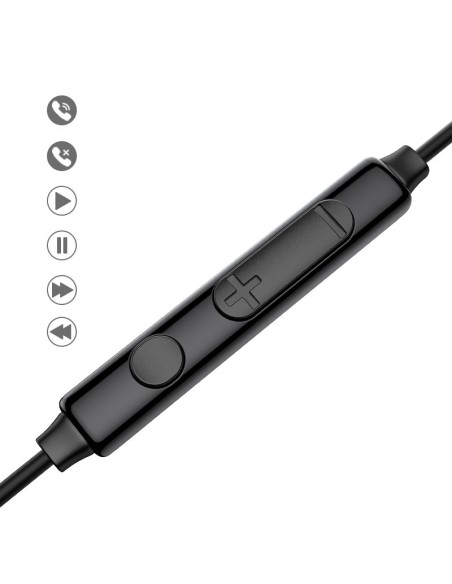 Į ausis įdedamos C tipo USB ausinės su nuotolinio valdymo pultu ir mikrofonu sidabrinės spalvos