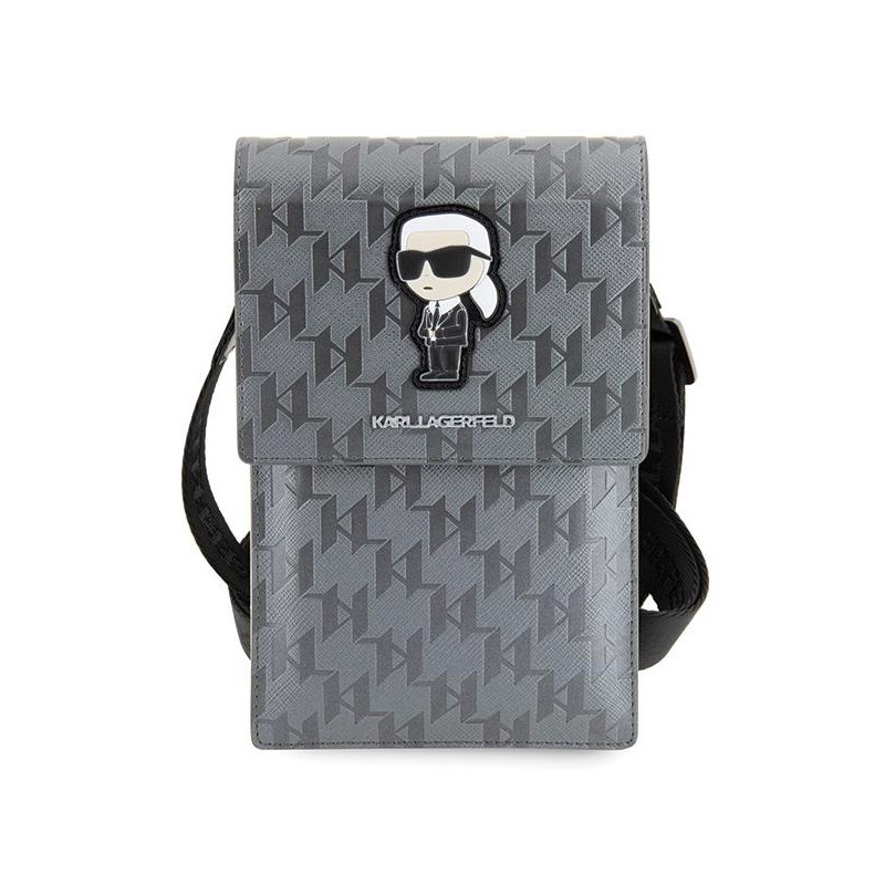 Karl Lagerfeld Saffiano Monogram Ikonik rankinė - sidabrinė