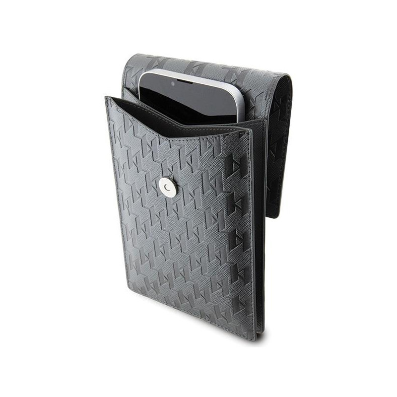 Karl Lagerfeld Saffiano Monogram Ikonik rankinė - sidabrinė