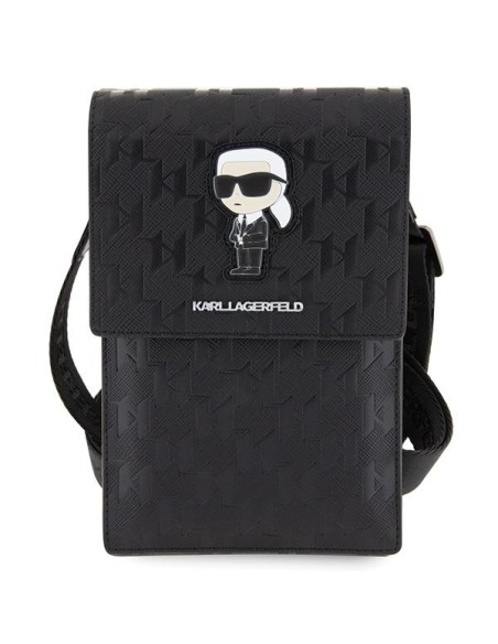 Karl Lagerfeld Saffiano Monogram Ikonik rankinė - juoda Karl Lagerfeld Saffiano Monogram Ikonik rankinė - juoda