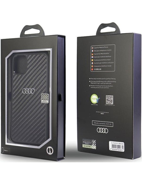 Audi Carbon Fiber dėklas iPhone 11 / Xr - juodas Audi Carbon Fiber dėklas iPhone 11 / Xr - juodas