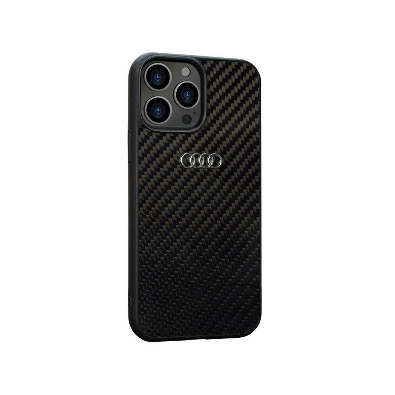 Audi Carbon Fiber dėklas iPhone 13 Pro Max - juodas