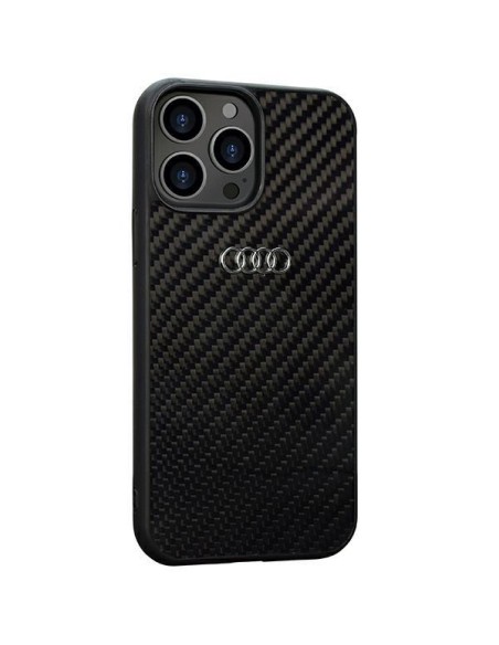 Audi Carbon Fiber dėklas iPhone 13 Pro Max - juodas Audi Carbon Fiber dėklas iPhone 13 Pro Max - juodas