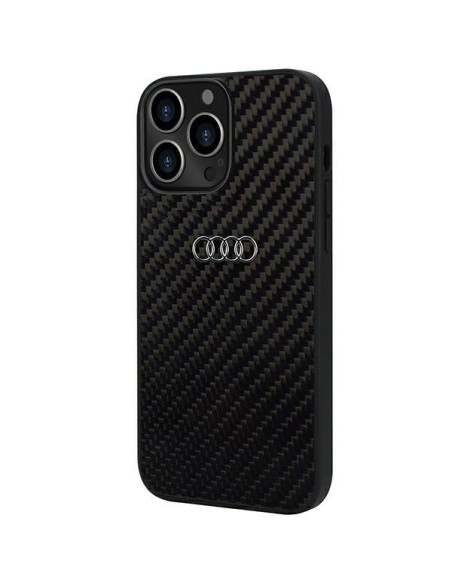 Audi Carbon Fiber dėklas iPhone 13 Pro Max - juodas Audi Carbon Fiber dėklas iPhone 13 Pro Max - juodas