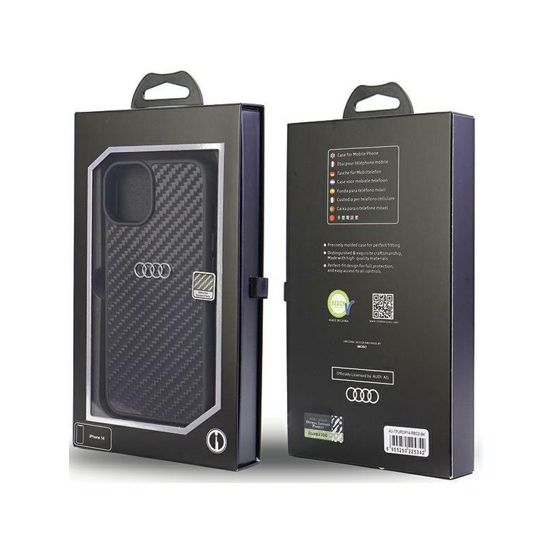 Audi Carbon Fiber dėklas iPhone 14 - juodas