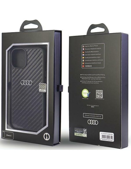 Audi Carbon Fiber dėklas iPhone 14 - juodas Audi Carbon Fiber dėklas iPhone 14 - juodas
