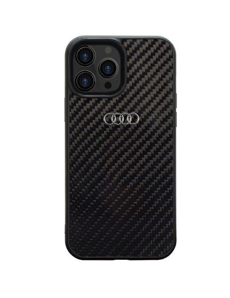Audi Carbon Fiber dėklas iPhone 14 Pro Max - juodas Audi Carbon Fiber dėklas iPhone 14 Pro Max - juodas