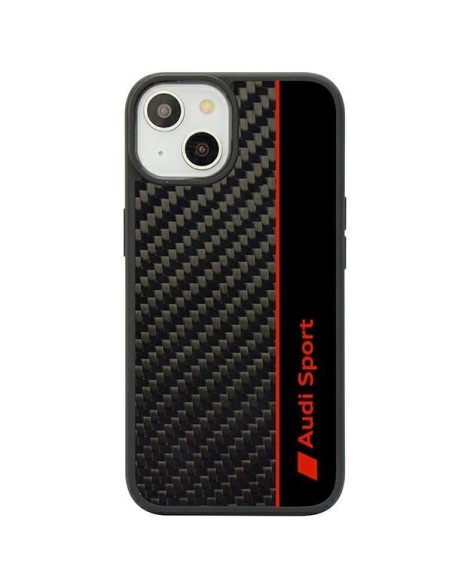 Audi Carbon Fibre Stripe dėklas iPhone 14 - juodas Audi Carbon Fibre Stripe dėklas iPhone 14 - juodas