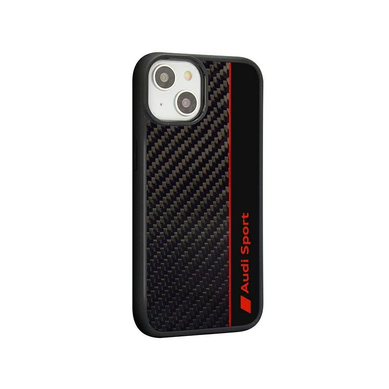 Audi Carbon Fibre Stripe dėklas iPhone 14 - juodas