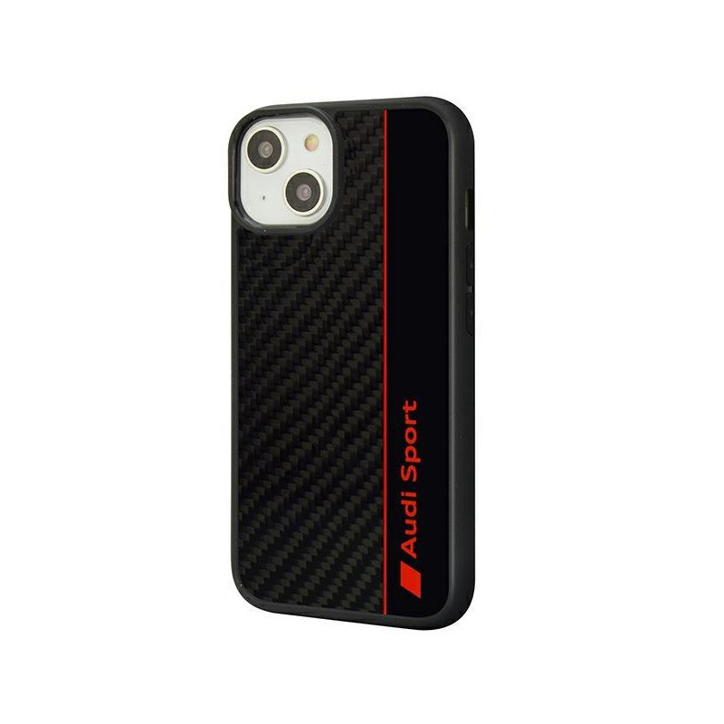 Audi Carbon Fibre Stripe dėklas iPhone 14 - juodas