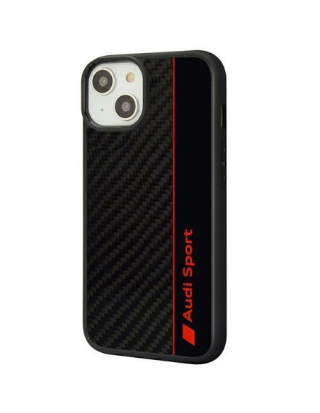 Audi Carbon Fibre Stripe dėklas iPhone 14 - juodas Audi Carbon Fibre Stripe dėklas iPhone 14 - juodas