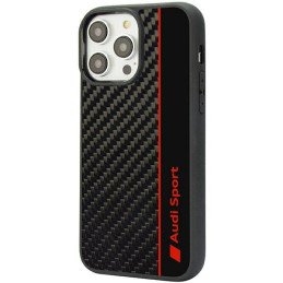Audi Carbon Fibre Stripe dėklas iPhone 14 Pro - juodas