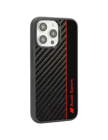 Audi Carbon Fibre Stripe dėklas iPhone 14 Pro - juodas Audi Carbon Fibre Stripe dėklas iPhone 14 Pro - juodas