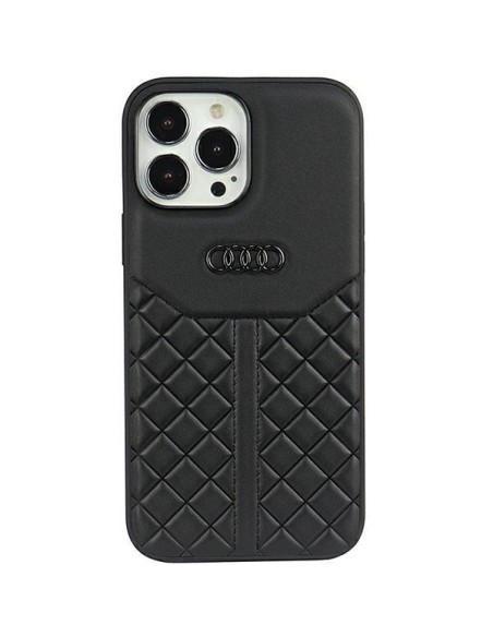 Audi tikros odos dėklas iPhone 13 Pro Max - juodas Audi tikros odos dėklas iPhone 13 Pro Max - juodas