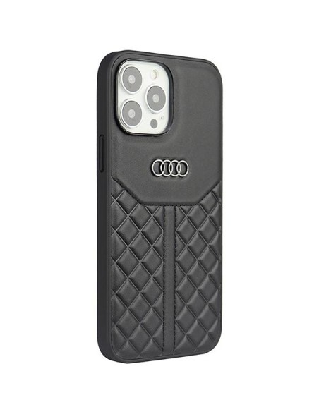 Audi tikros odos dėklas iPhone 13 Pro Max - juodas Audi tikros odos dėklas iPhone 13 Pro Max - juodas