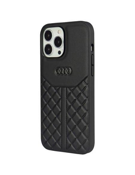Audi tikros odos dėklas iPhone 13 Pro Max - juodas Audi tikros odos dėklas iPhone 13 Pro Max - juodas