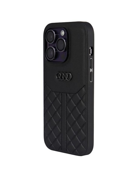 Audi tikros odos dėklas iPhone 14 Pro - juodas Audi tikros odos dėklas iPhone 14 Pro - juodas