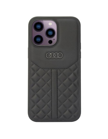 Audi tikros odos dėklas iPhone 14 Pro Max - juodas Audi tikros odos dėklas iPhone 14 Pro Max - juodas