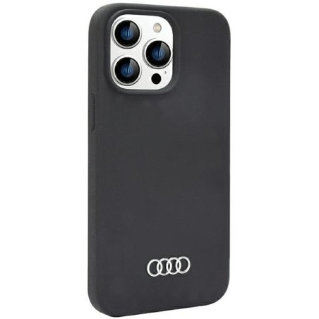 Audi silikoninis dėklas iPhone 14 Pro Max - juodas Audi silikoninis dėklas iPhone 14 Pro Max - juodas