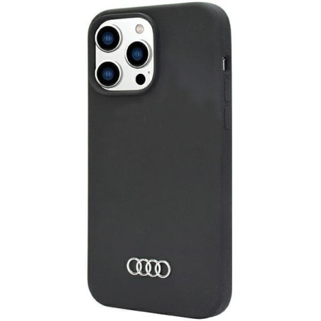 Audi silikoninis dėklas iPhone 14 Pro Max - juodas Audi silikoninis dėklas iPhone 14 Pro Max - juodas