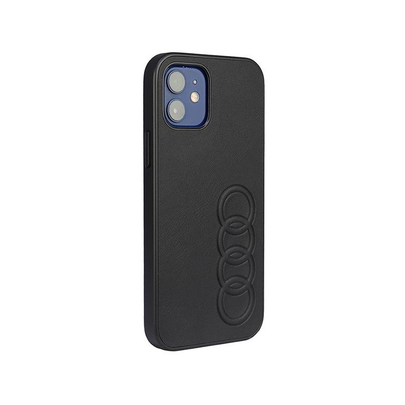 Audi sintetinės odos dėklas iPhone 12 / iPhone 12 Pro - juodas