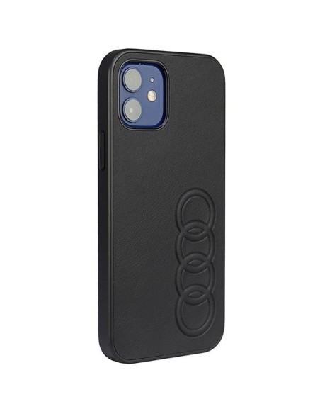 Audi sintetinės odos dėklas iPhone 12 / iPhone 12 Pro - juodas Audi sintetinės odos dėklas iPhone 12 / iPhone 12 Pro - juodas