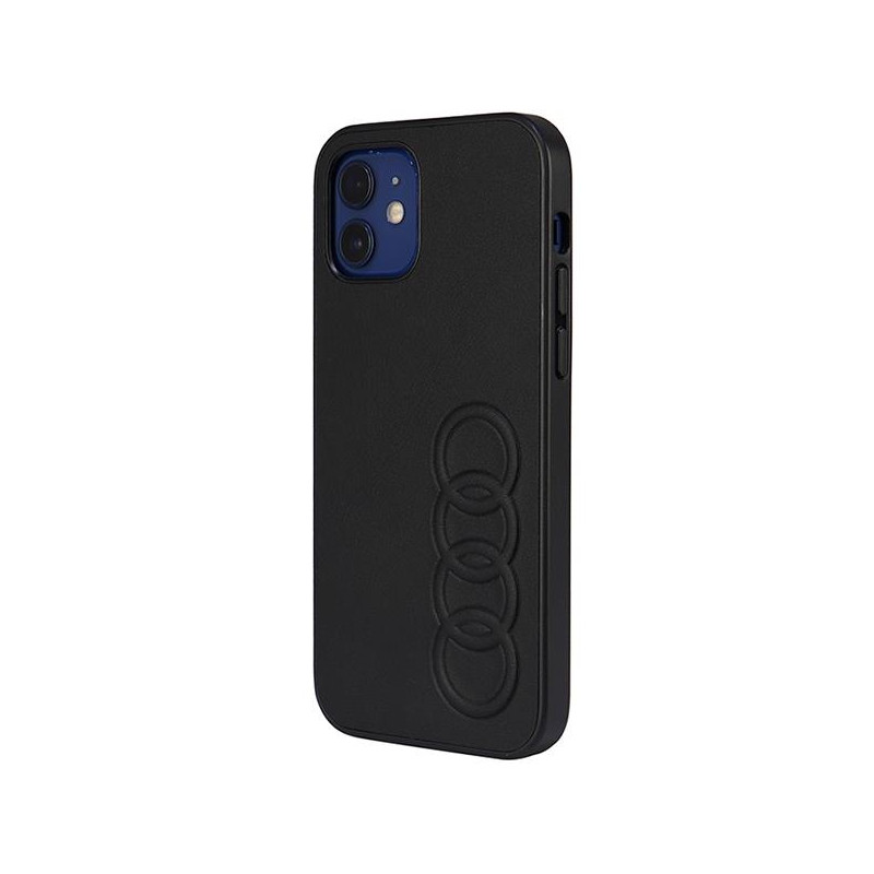 Audi sintetinės odos dėklas iPhone 12 / iPhone 12 Pro - juodas