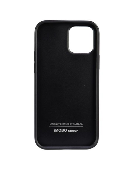Audi sintetinės odos dėklas iPhone 12 / iPhone 12 Pro - juodas Audi sintetinės odos dėklas iPhone 12 / iPhone 12 Pro - juodas