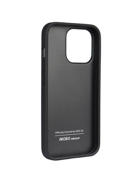 Audi sintetinės odos dėklas iPhone 13 Pro / iPhone 13 - juodas Audi sintetinės odos dėklas iPhone 13 Pro / iPhone 13 - juodas