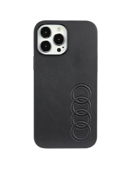 Audi sintetinės odos dėklas iPhone 13 Pro Max - juodas Audi sintetinės odos dėklas iPhone 13 Pro Max - juodas