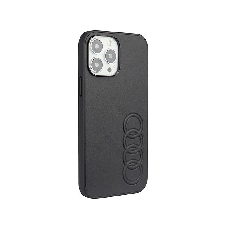 Audi sintetinės odos dėklas iPhone 13 Pro Max - juodas