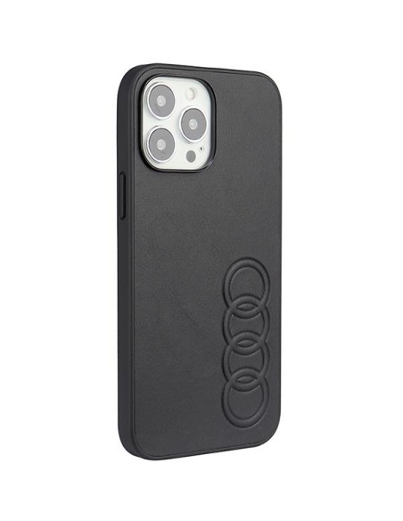Audi sintetinės odos dėklas iPhone 13 Pro Max - juodas Audi sintetinės odos dėklas iPhone 13 Pro Max - juodas