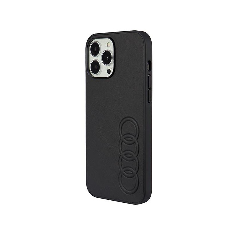 Audi sintetinės odos dėklas iPhone 13 Pro Max - juodas