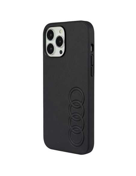 Audi sintetinės odos dėklas iPhone 13 Pro Max - juodas Audi sintetinės odos dėklas iPhone 13 Pro Max - juodas