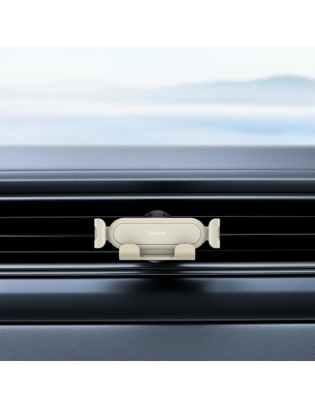 Gravitacinis automobilio telefono laikiklis oro ventiliacijai smėlio spalvos Gravitacinis automobilio telefono laikiklis oro ventiliacijai smėlio spalvos