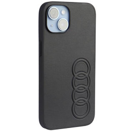 Audi sintetinės odos dėklas iPhone 14 - juodas