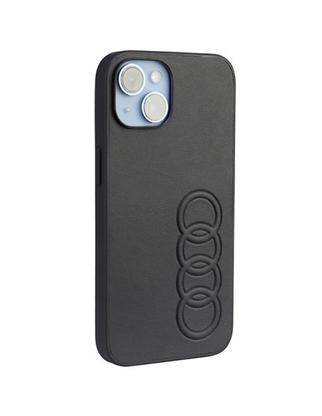 Audi sintetinės odos dėklas iPhone 14 - juodas Audi sintetinės odos dėklas iPhone 14 - juodas